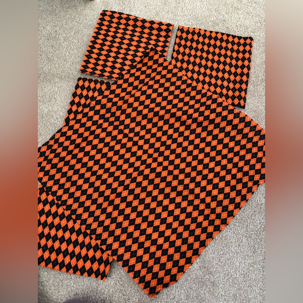 Orange and Black Checkered Napkins